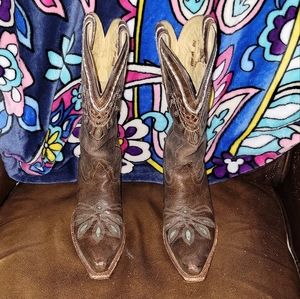 Tony Lama Women 7.5 - Used - Brown with turquoise and red accents